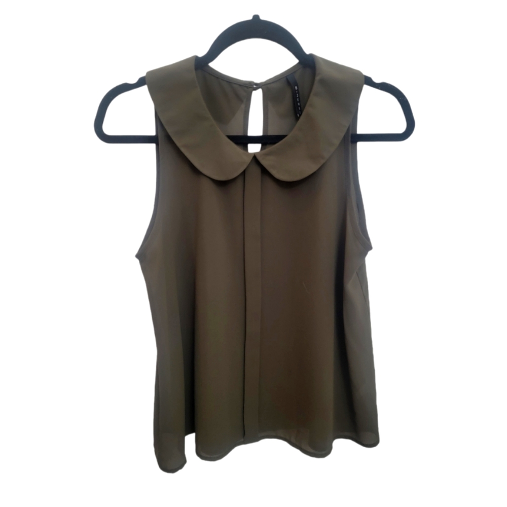 Olive Green Sleeveless Top
